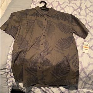 Palm leaf short sleeve button down